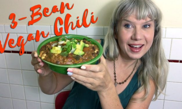 3 Bean Veggie Chili Demo [oil free vegan recipe]